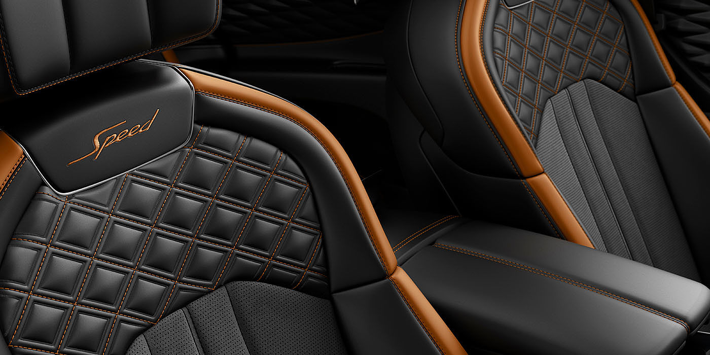 Bentley Glasgow Bentley Flying Spur Speed's front seats with detailed contrast stitching and Speed Emblems