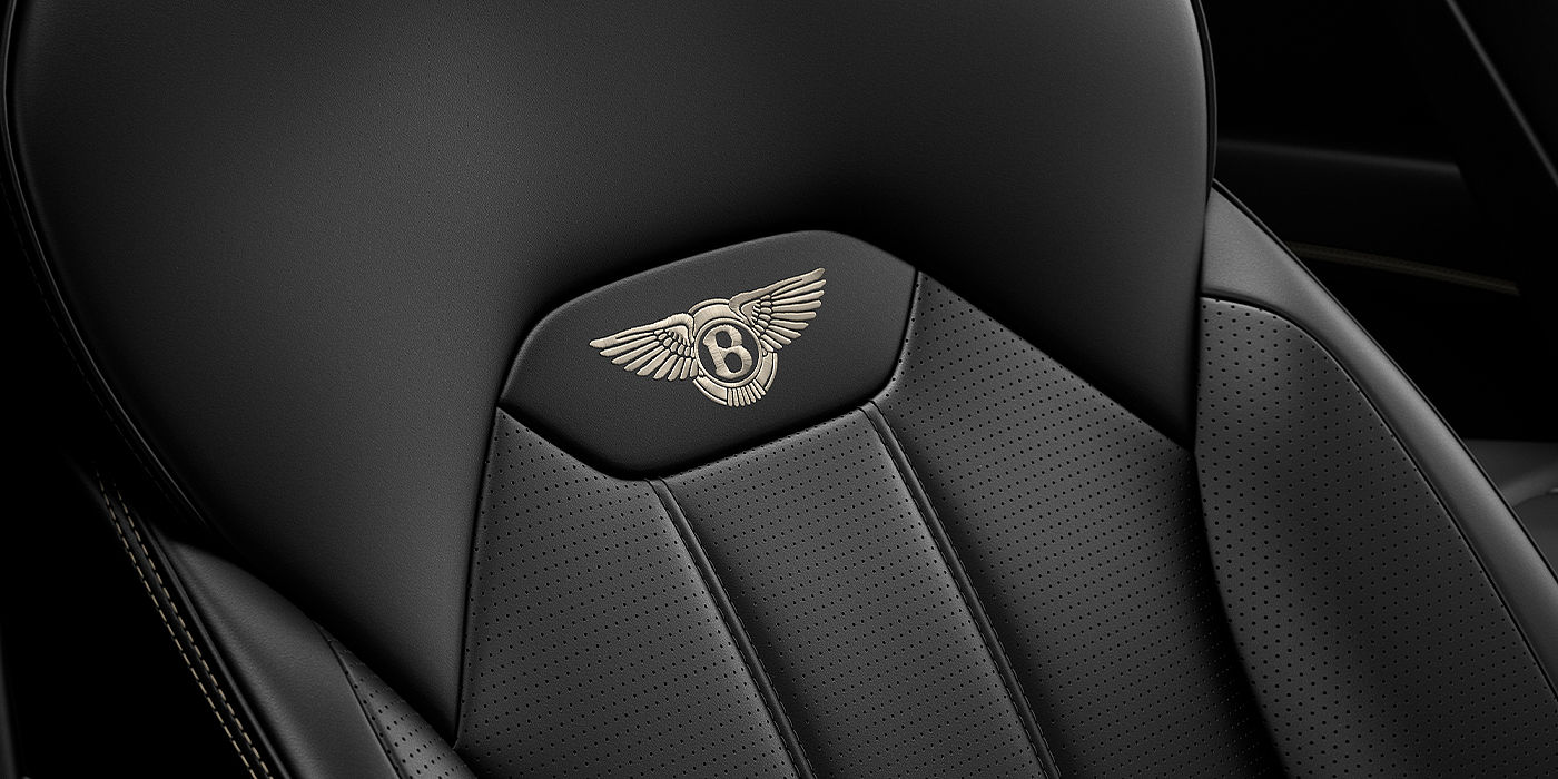 Bentley Glasgow Bentley Bentayga SUV seat detail in Beluga black hide
