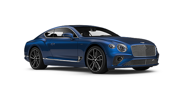 Bentley Glasgow Bentley GT Azure coupe in Sequin Blue paint front 34