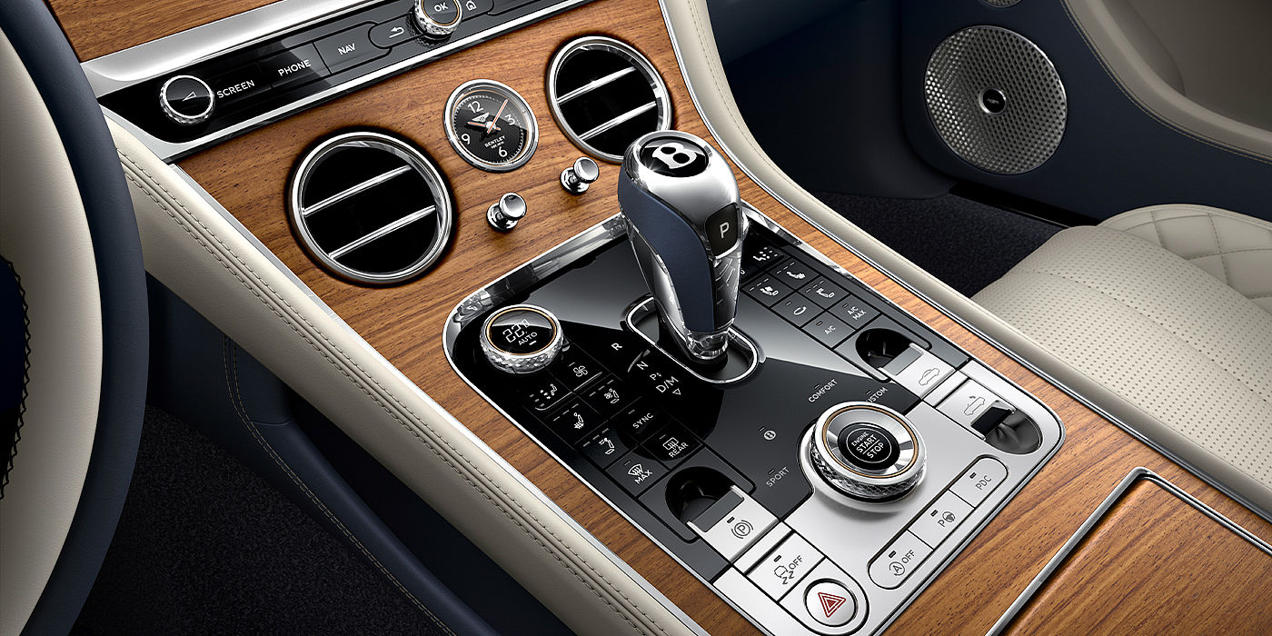 Bentley Glasgow Bentley Continental GTC Azure convertible front interior console detail